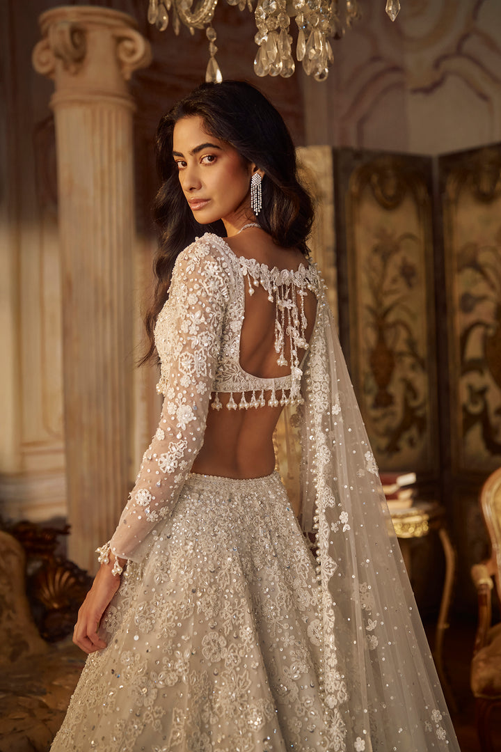 Ivory Floral Lehenga Set