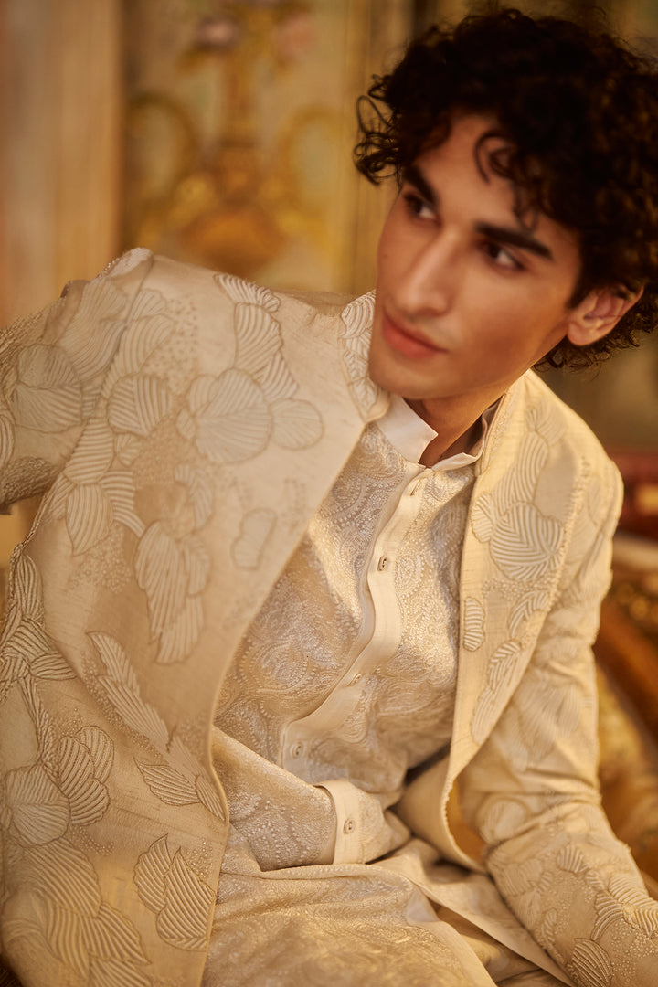 Nude Open Sherwani Set