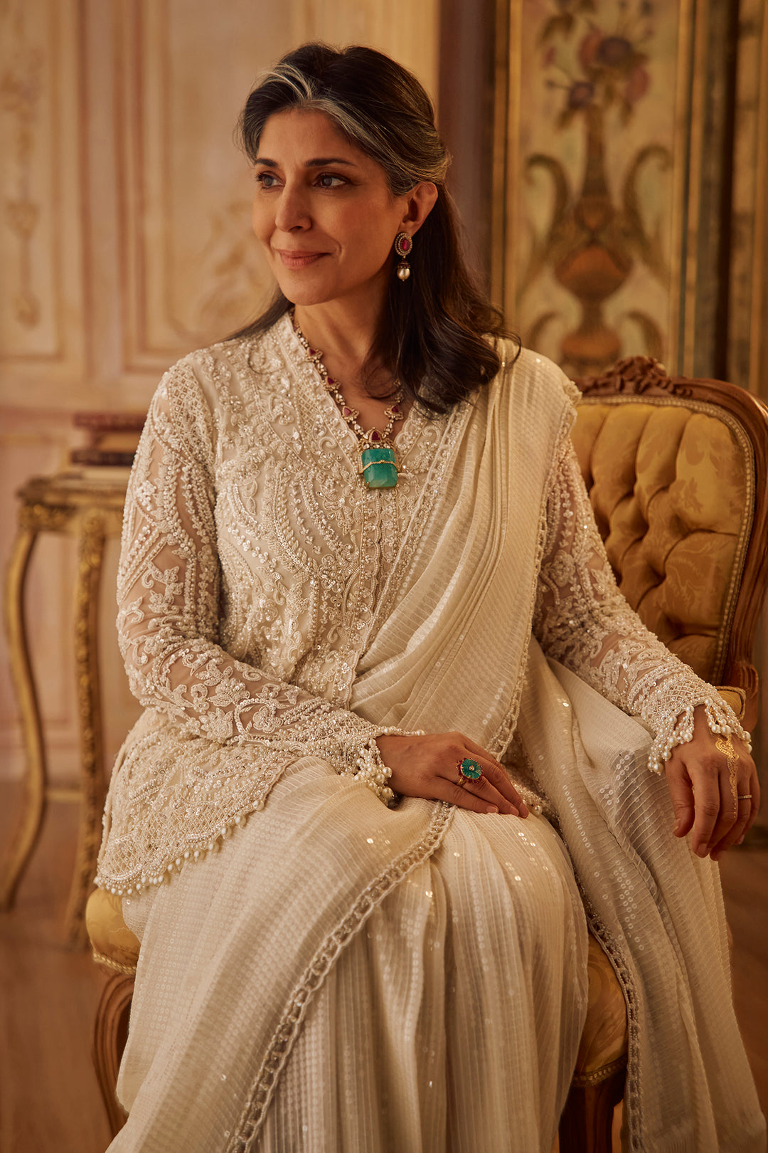 Pearl Jacket Saree Set