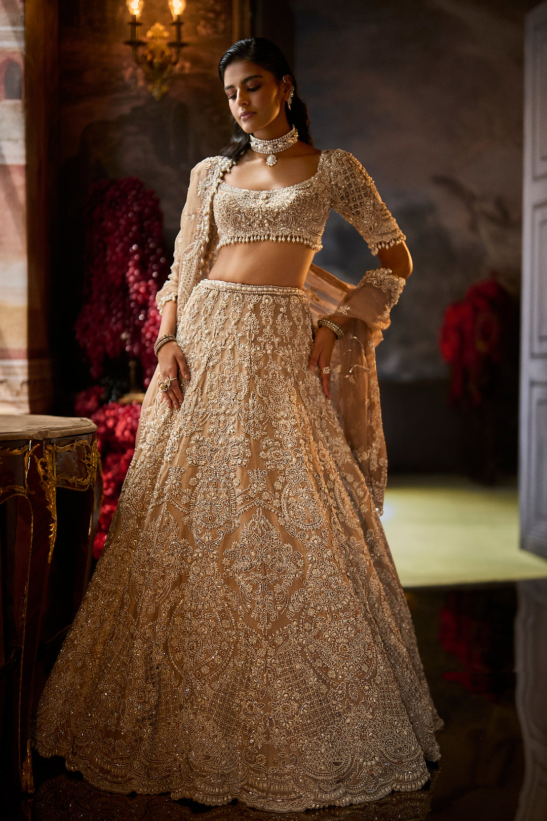 Nude Pearl Lehenga Set