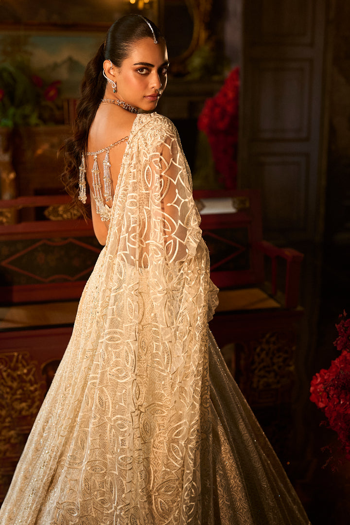 Ivory Crystal Lehenga Set