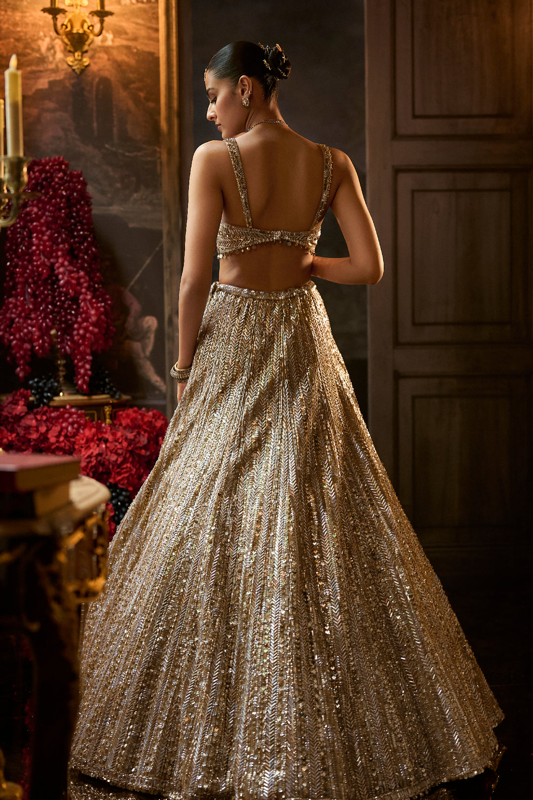 Gold Silver Lehenga Set