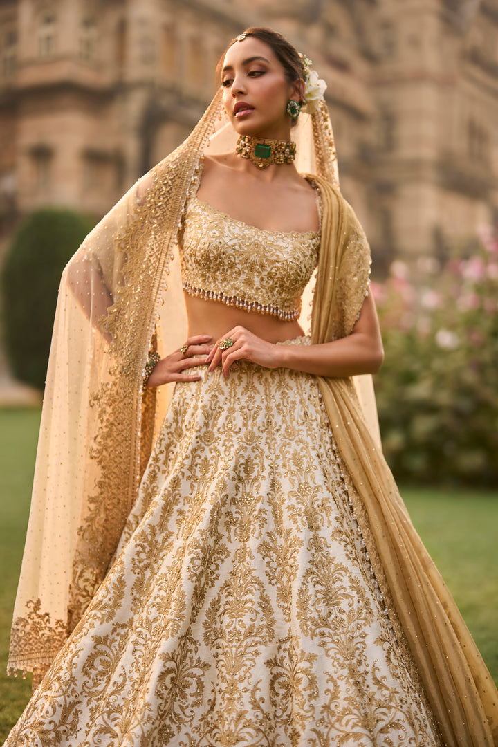 Ivory Gold Lehenga Set