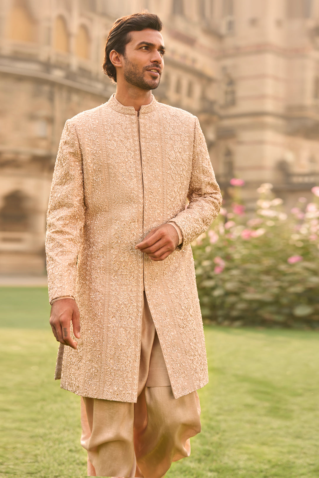 Rose Gold Sherwani Set