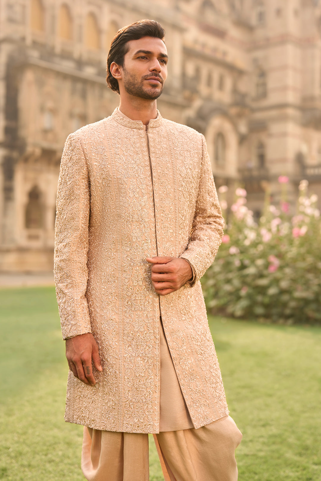Rose Gold Sherwani Set