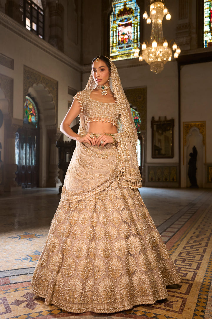 Champagne Pearl Lehenga Set