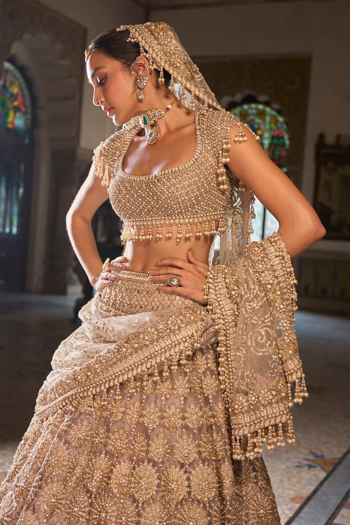 Champagne Pearl Lehenga Set