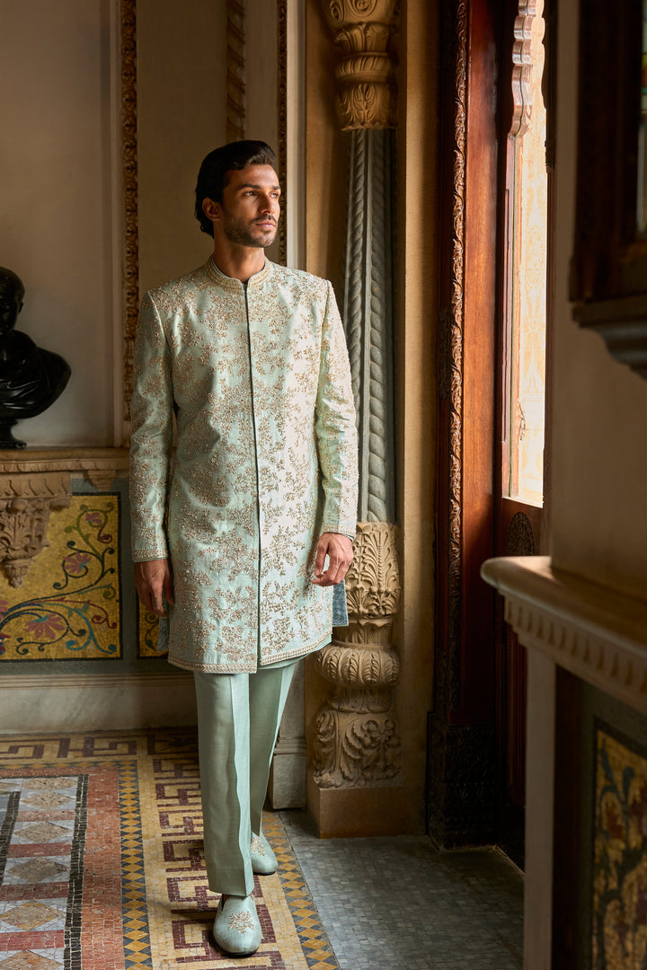 Sage Green Sherwani Set