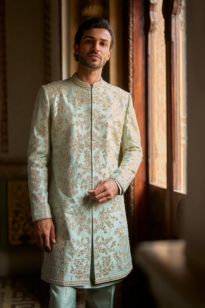 Sage Green Sherwani Set