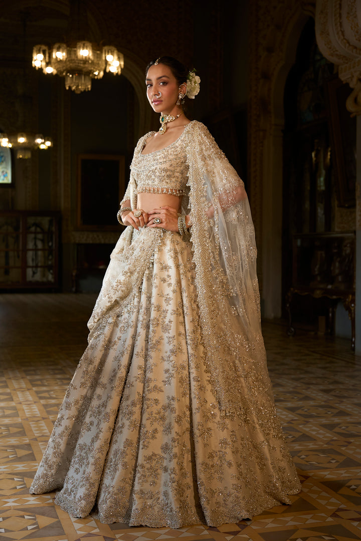 Beige Zardosi Lehenga Set