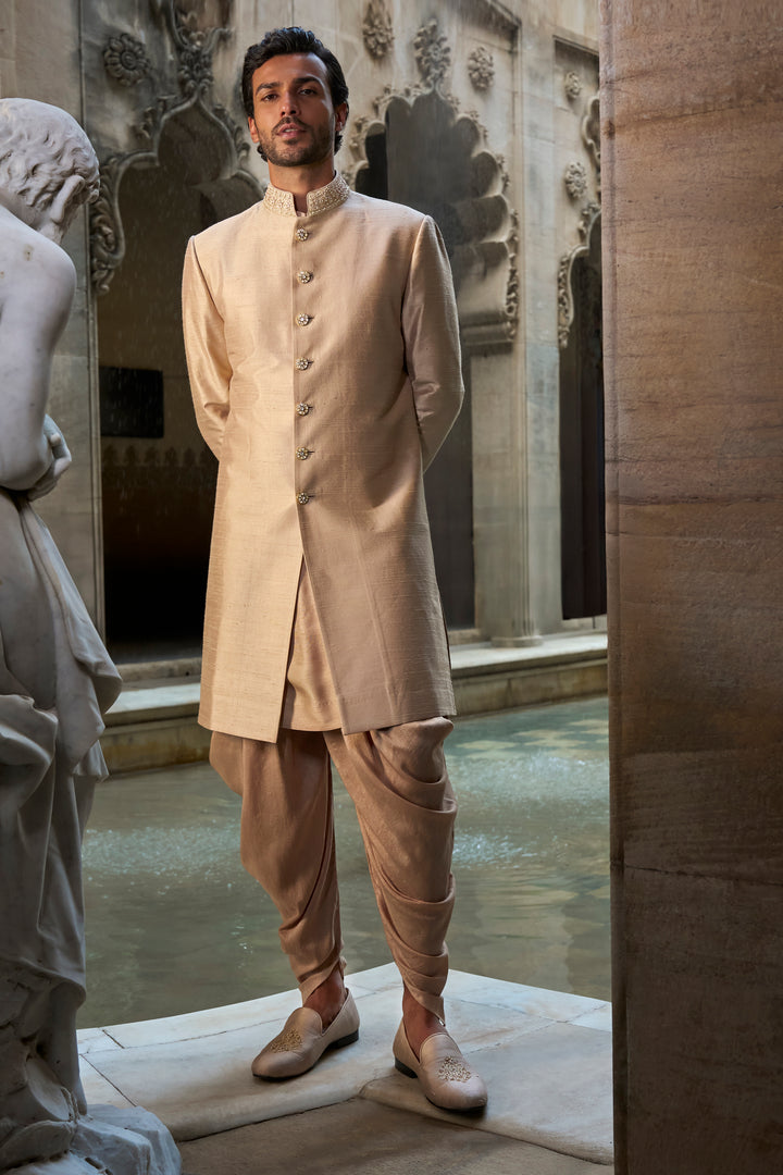 Coffee Gold Sherwani Set