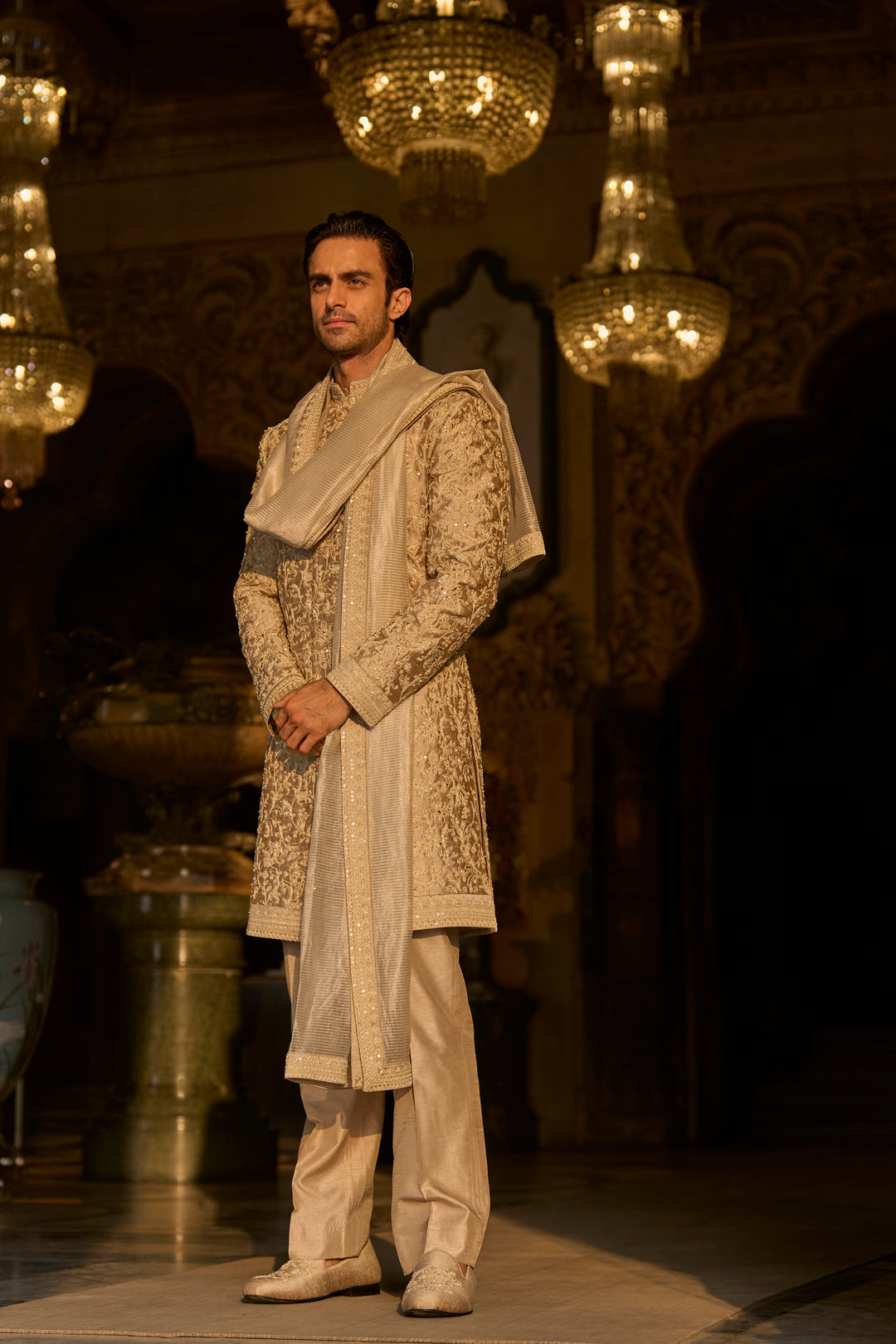 Champagne Gold Sherwani Set