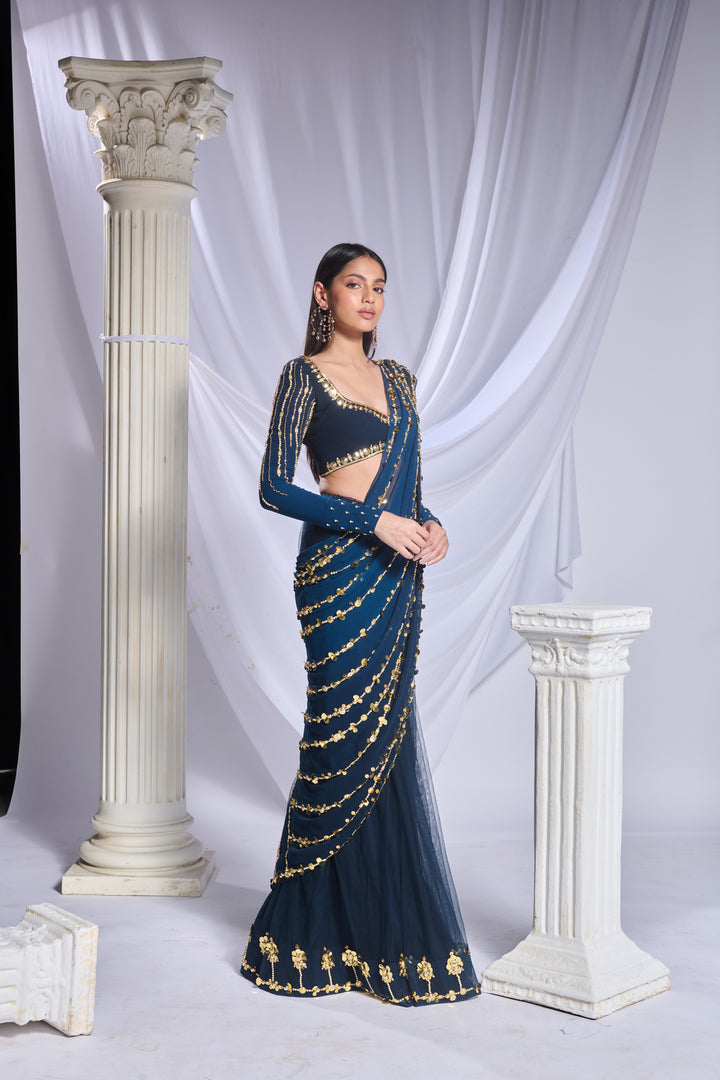 Midnight Marina Saree Set