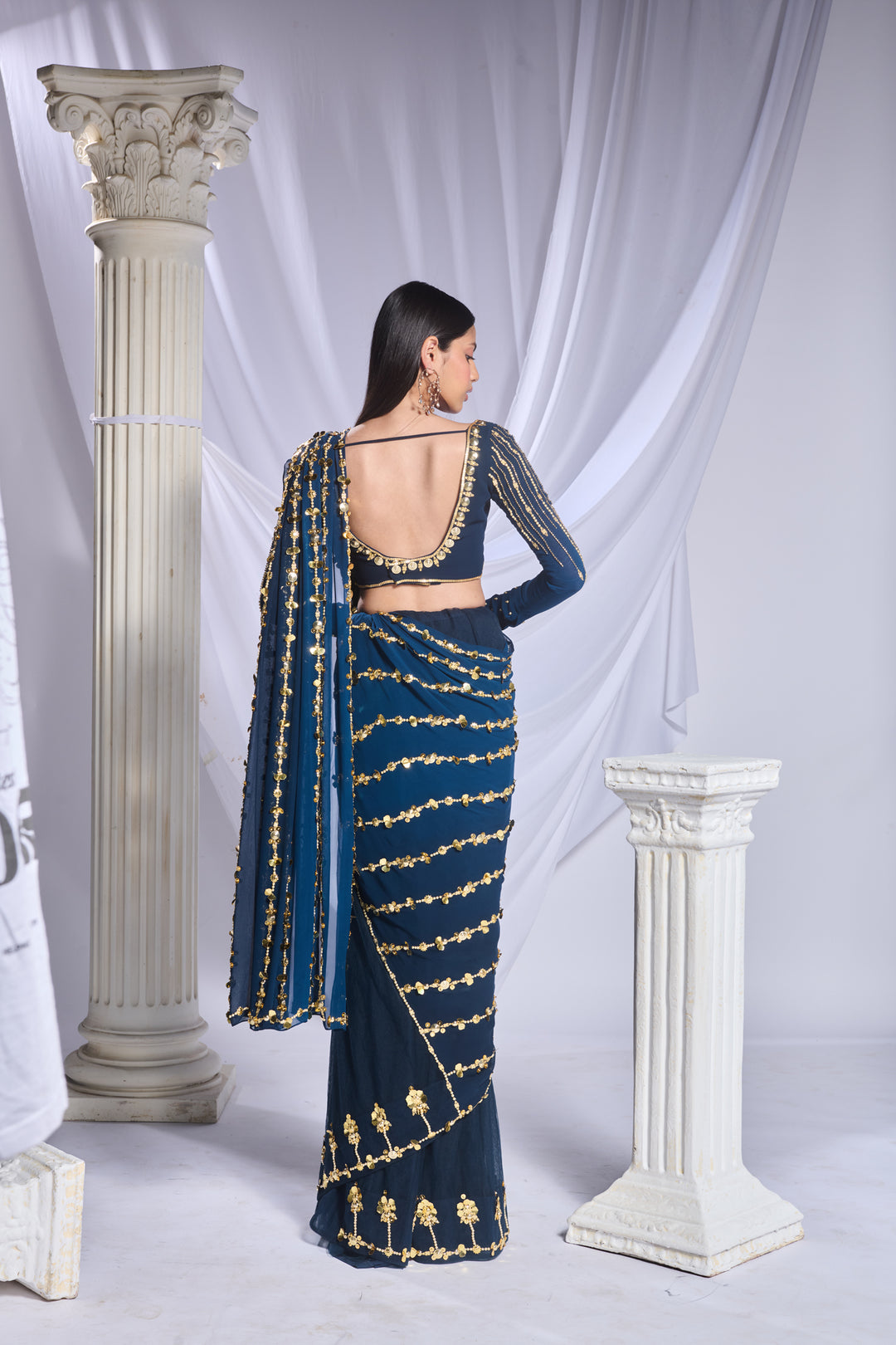 Midnight Marina Saree Set
