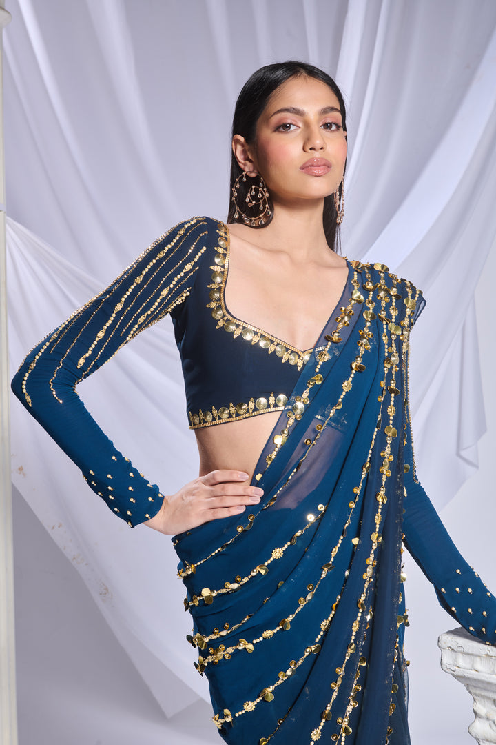Midnight Marina Saree Set
