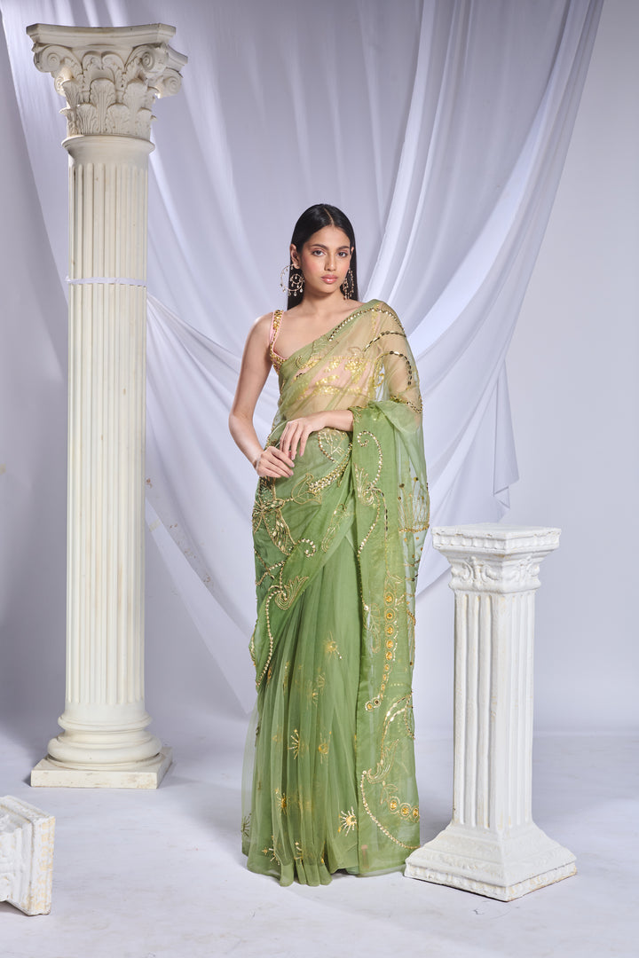 Sea Frost Saree Set
