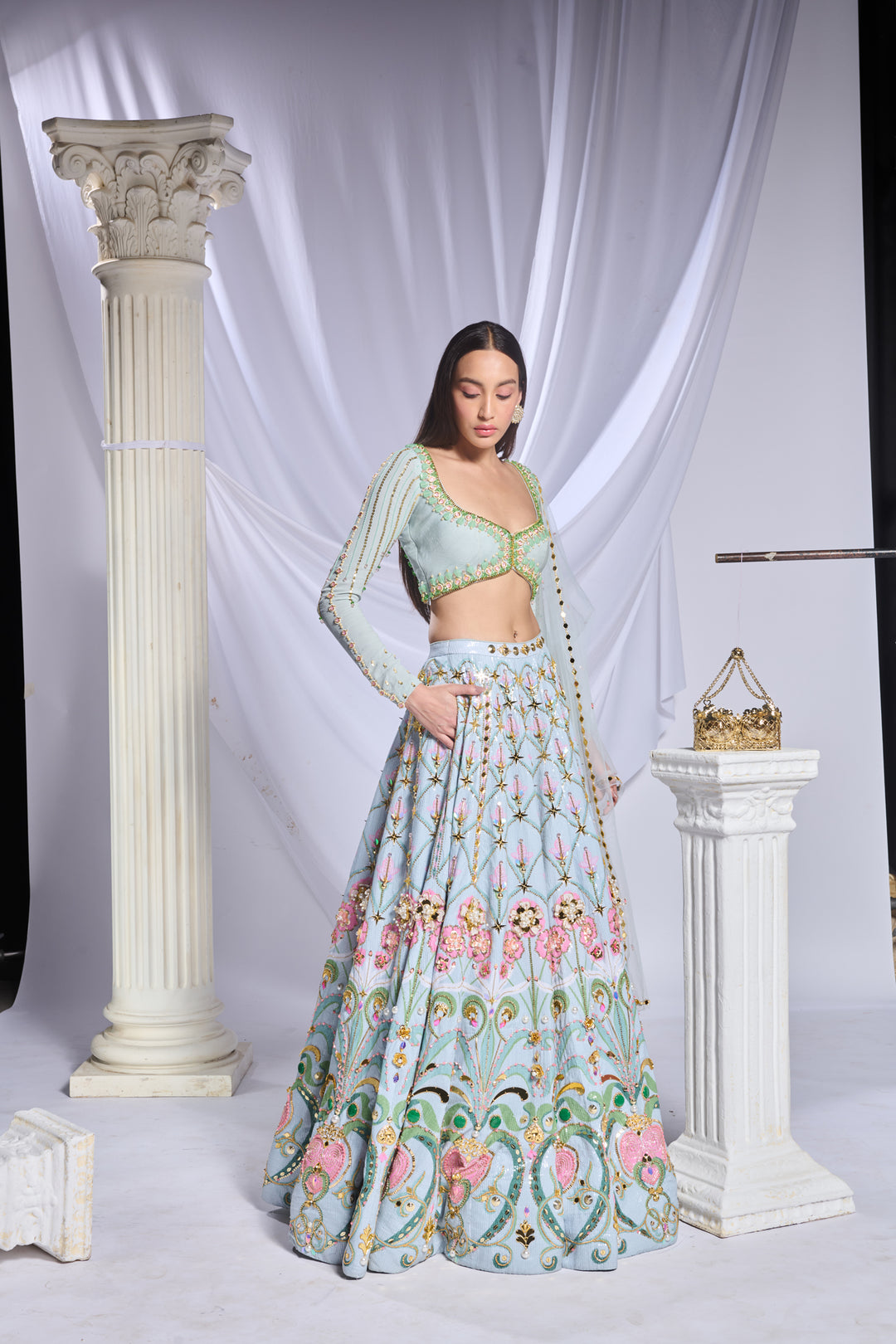 Mint Mystique Lehenga Set