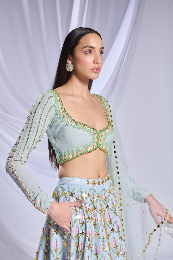 Mint Mystique Lehenga Set