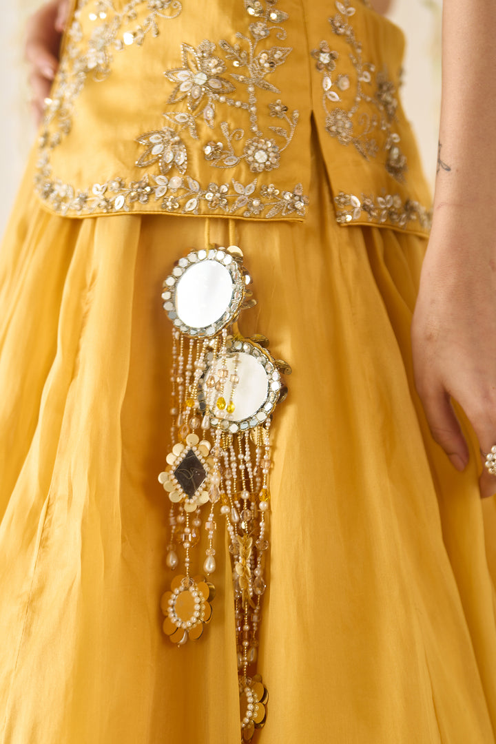 Mustard Peplum And lehenga