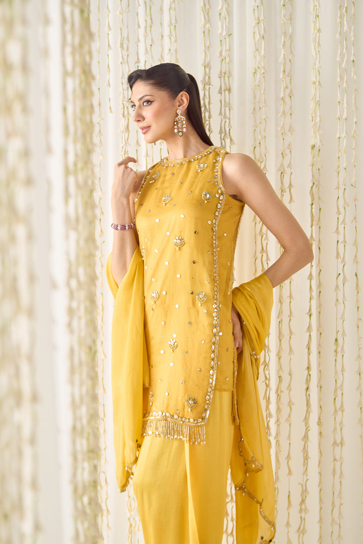 Mustard farsi salwar suit set