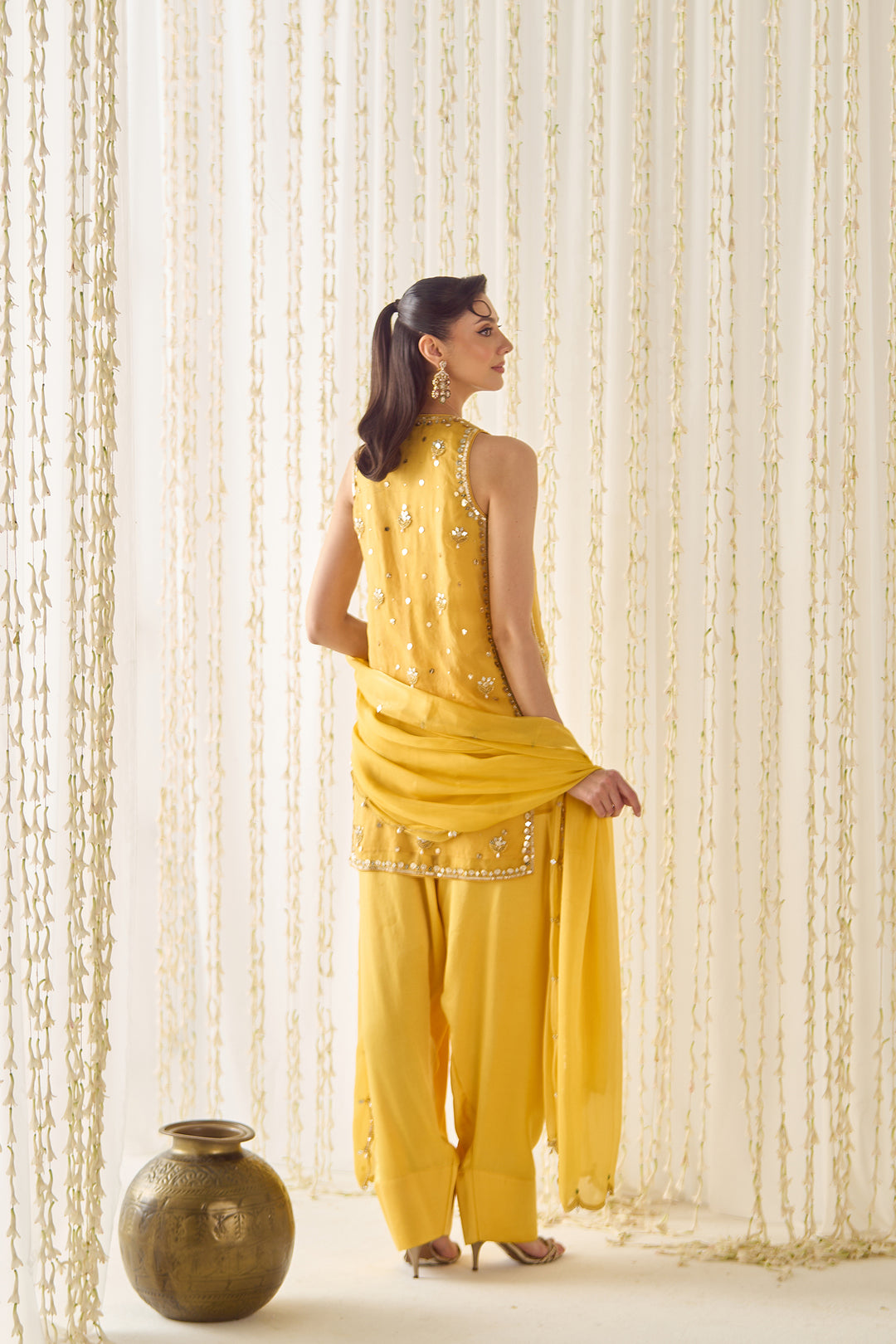 Mustard farsi salwar suit set