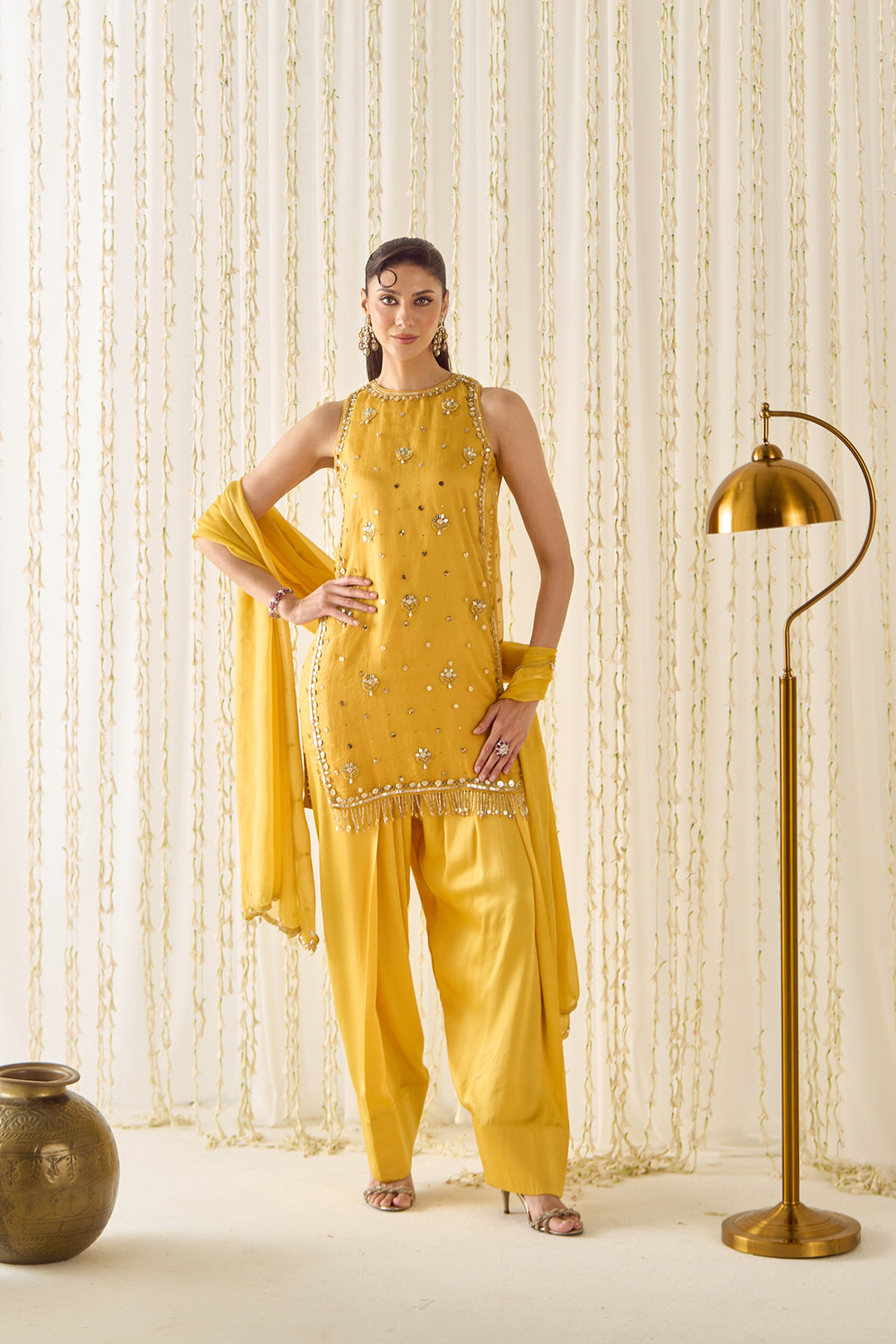 Mustard farsi salwar suit set