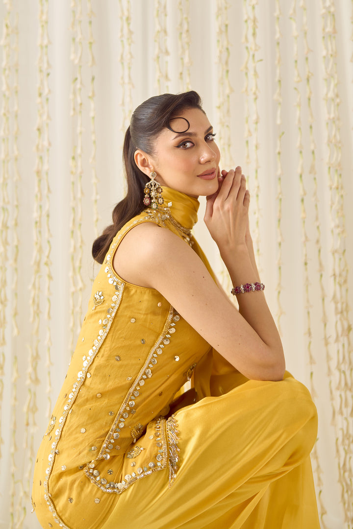 Mustard farsi salwar suit set