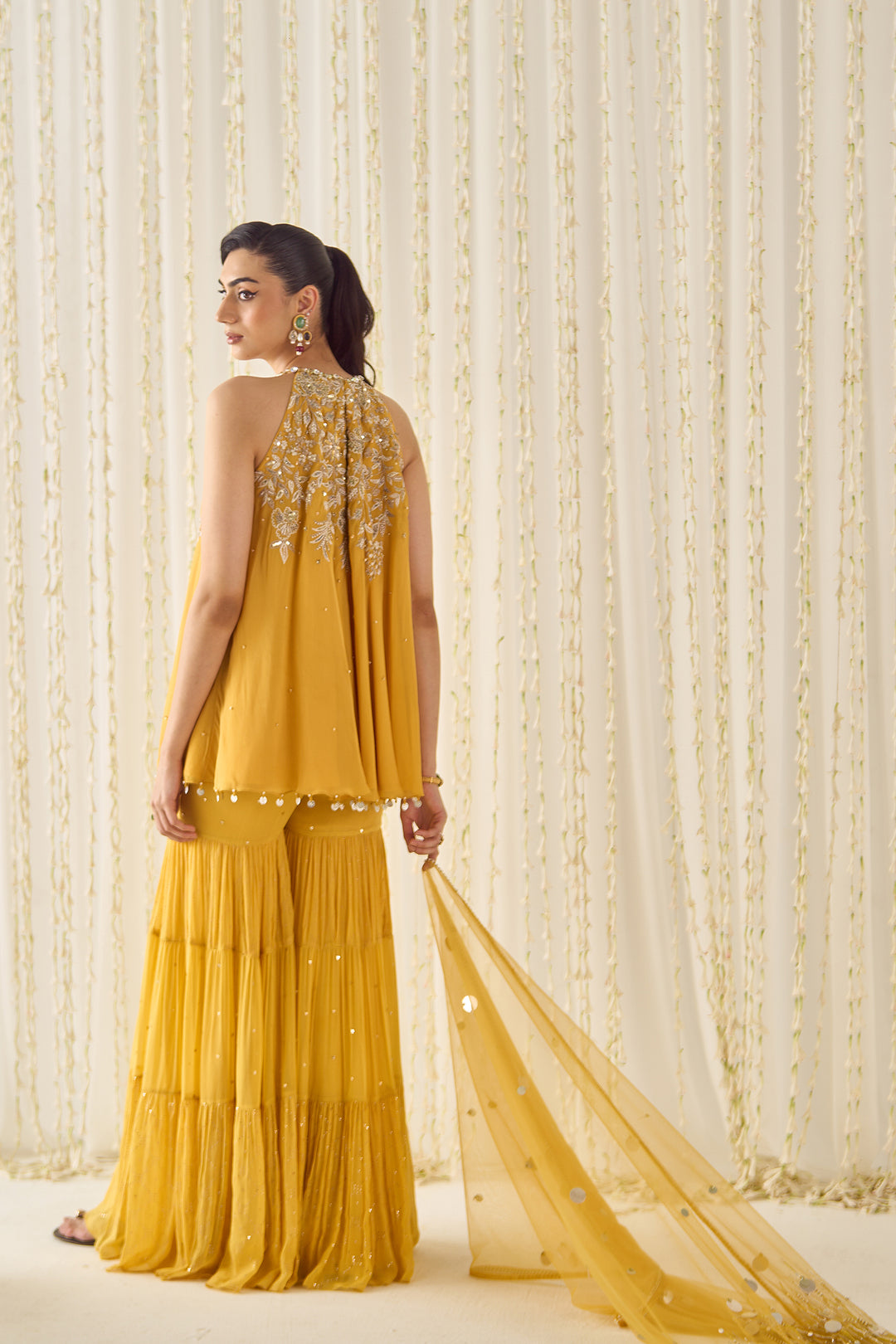 Mustard A-line Kurta Sharara