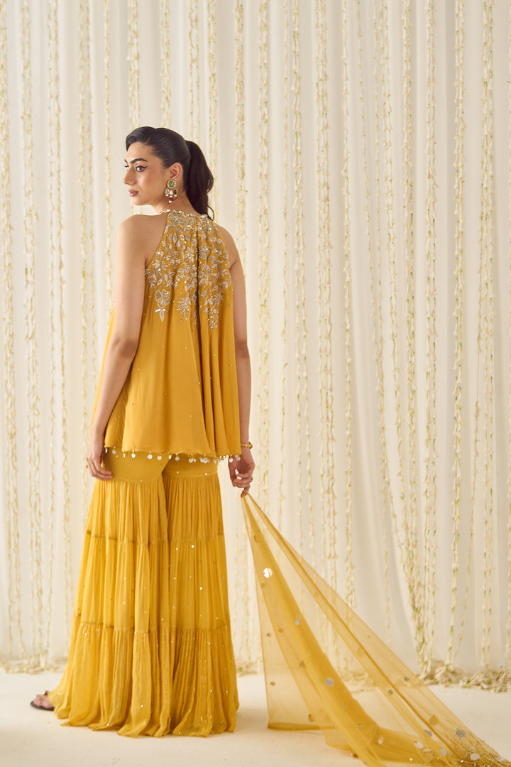 Mustard A-line Kurta Sharara