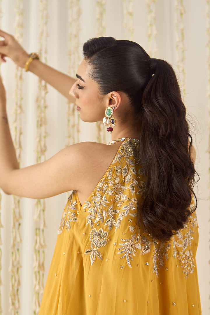 Mustard A-line Kurta Sharara