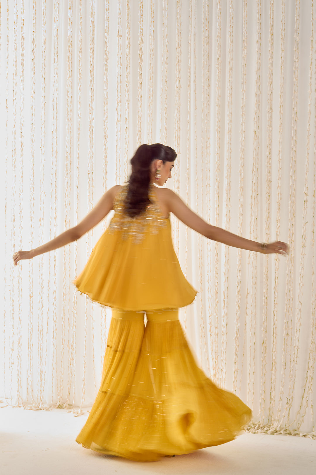 Mustard A-line Kurta Sharara