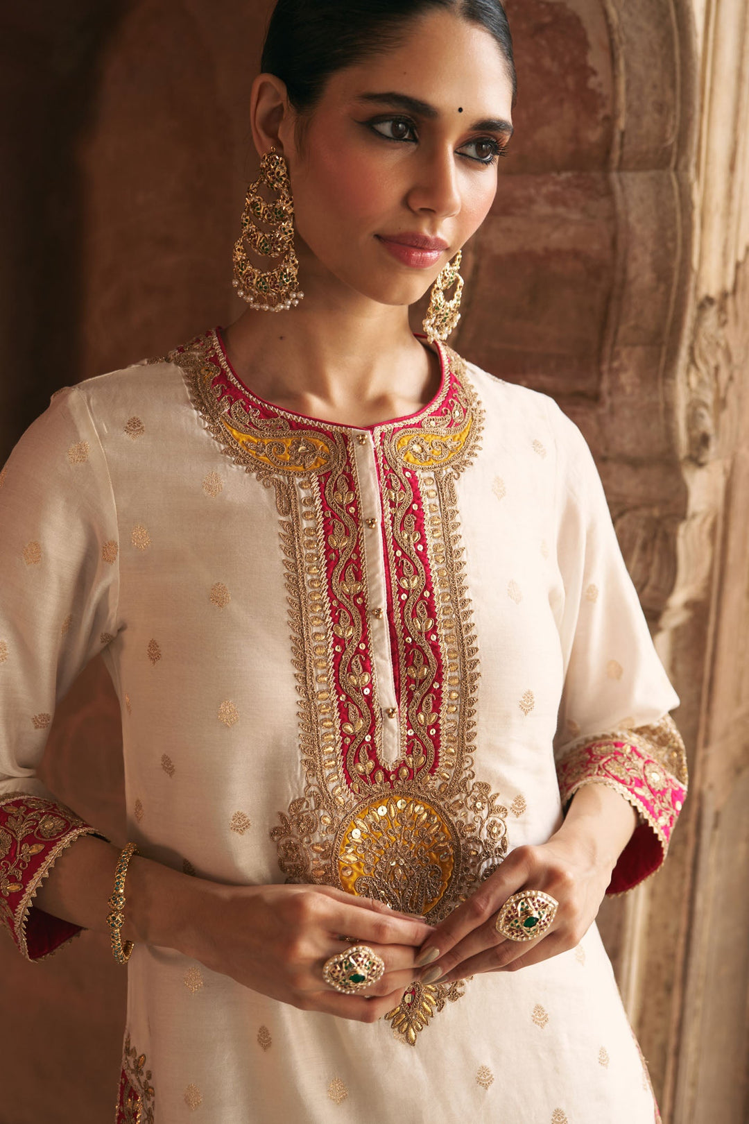 Anila - Daisy Ivory Short Kurta With Salwar