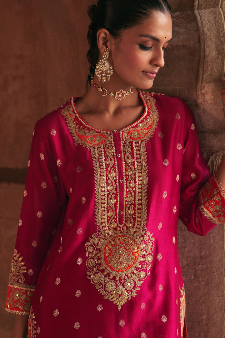 Anila - Hotpink Short Kurta With Salwar