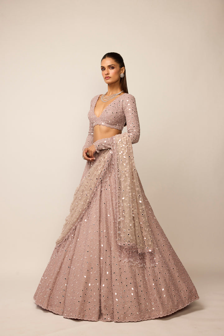 Ash Pink Lehenga Set