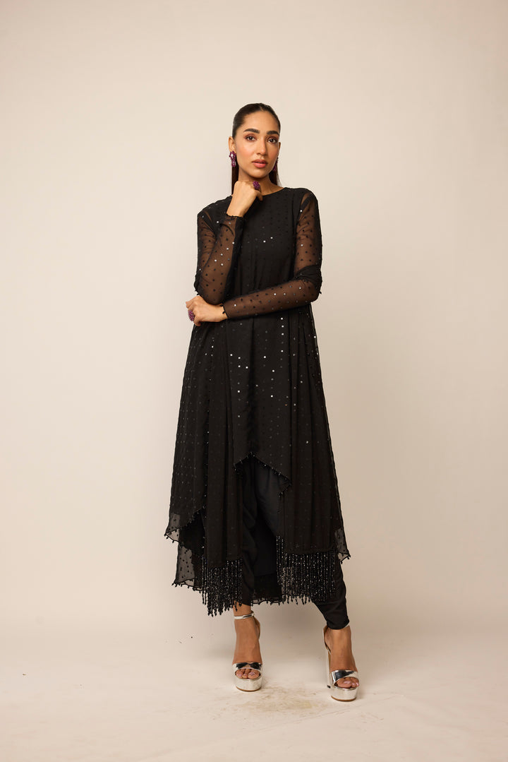 Black Georgette Kurta Set