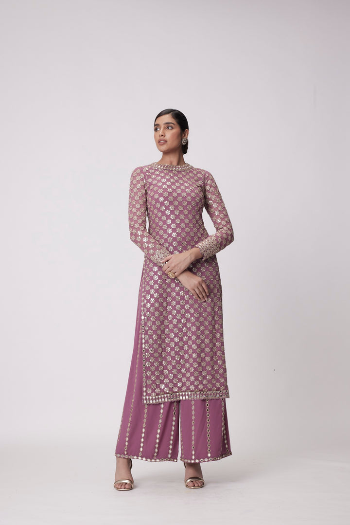 Mud Mauve Straight Kurta Set