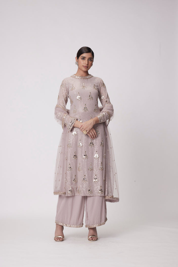 Mud Mauve Straight Kurta Set
