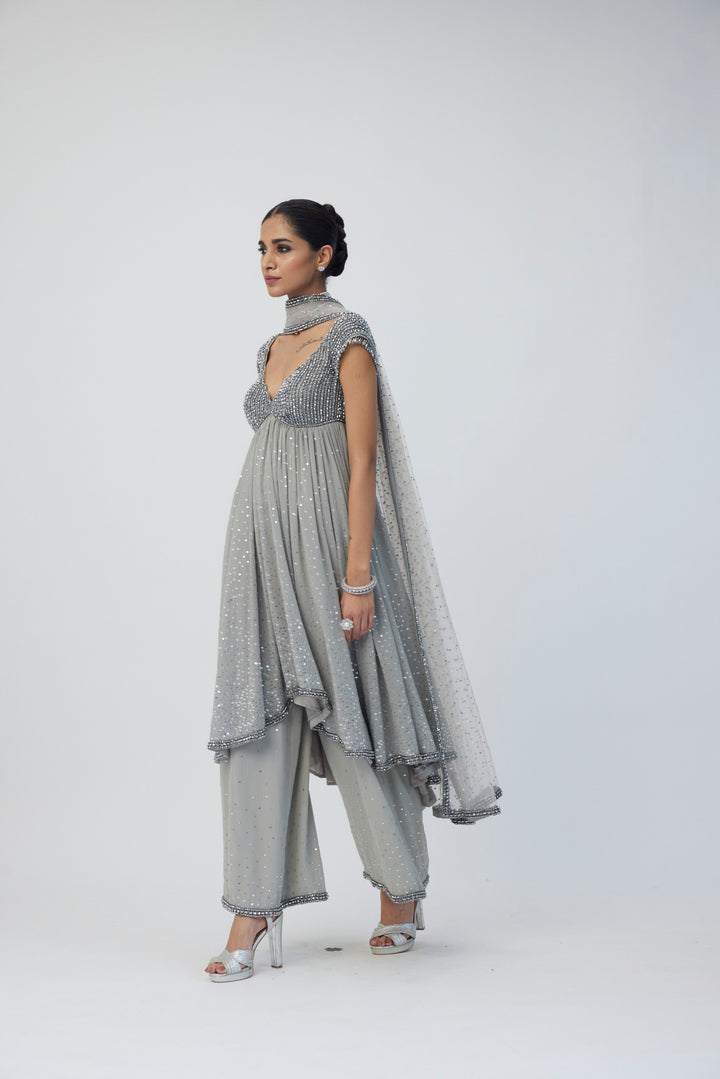 Crystal Grey Kurta Set
