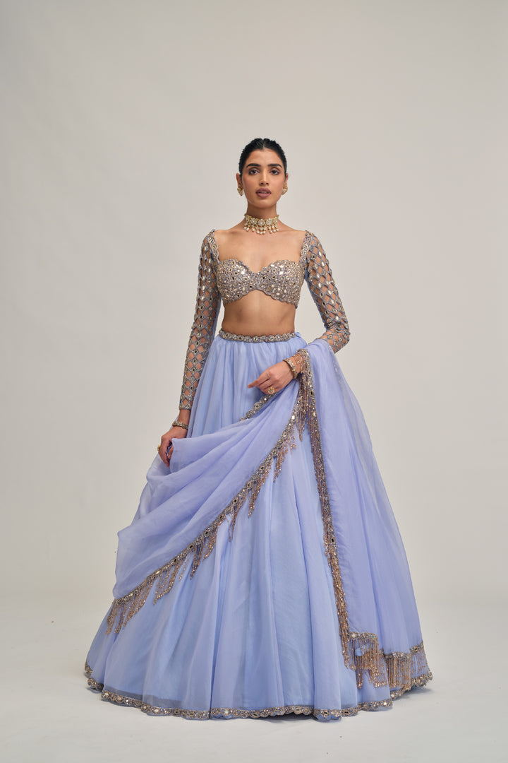 Dew Blue Lehenga Set