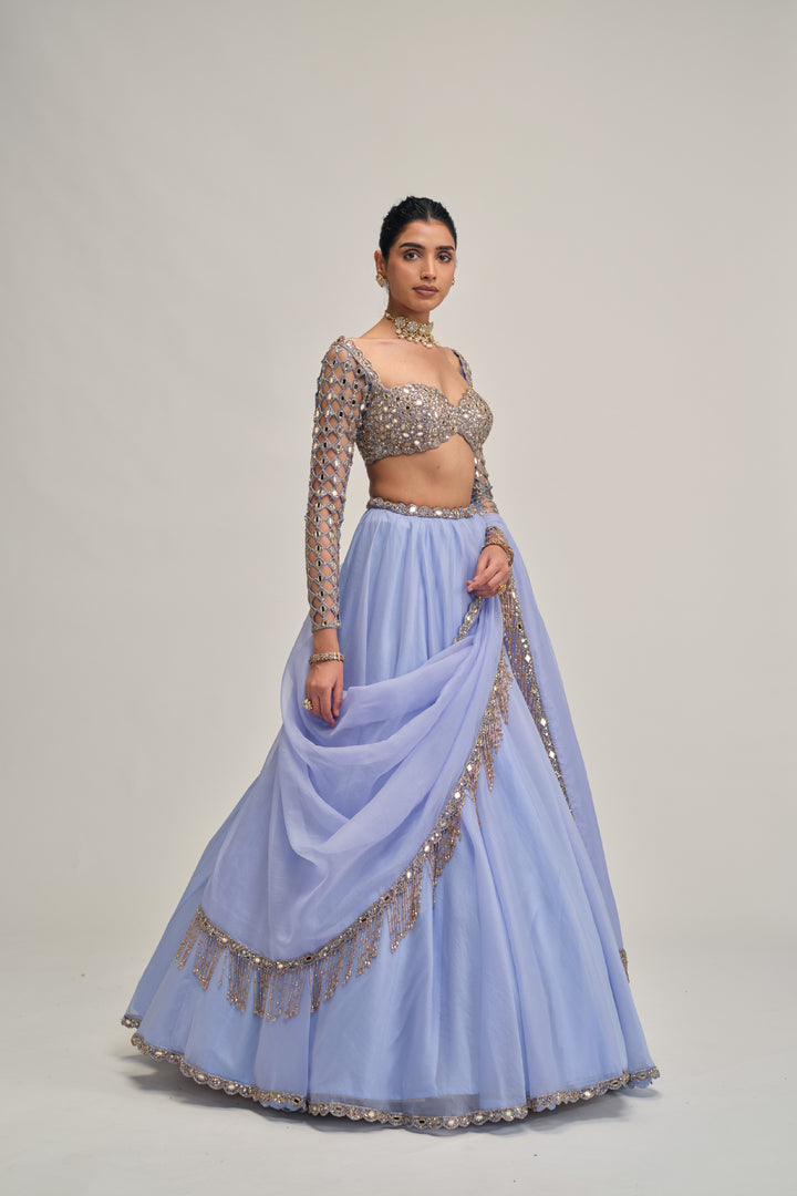 Dew Blue Lehenga Set
