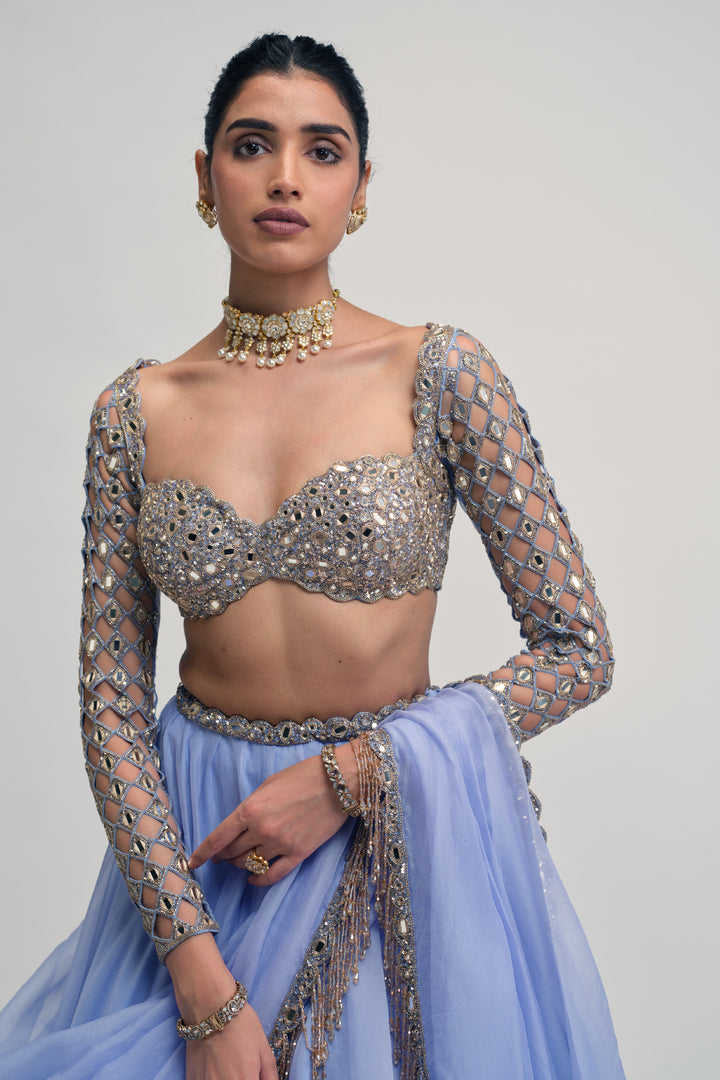Dew Blue Lehenga Set