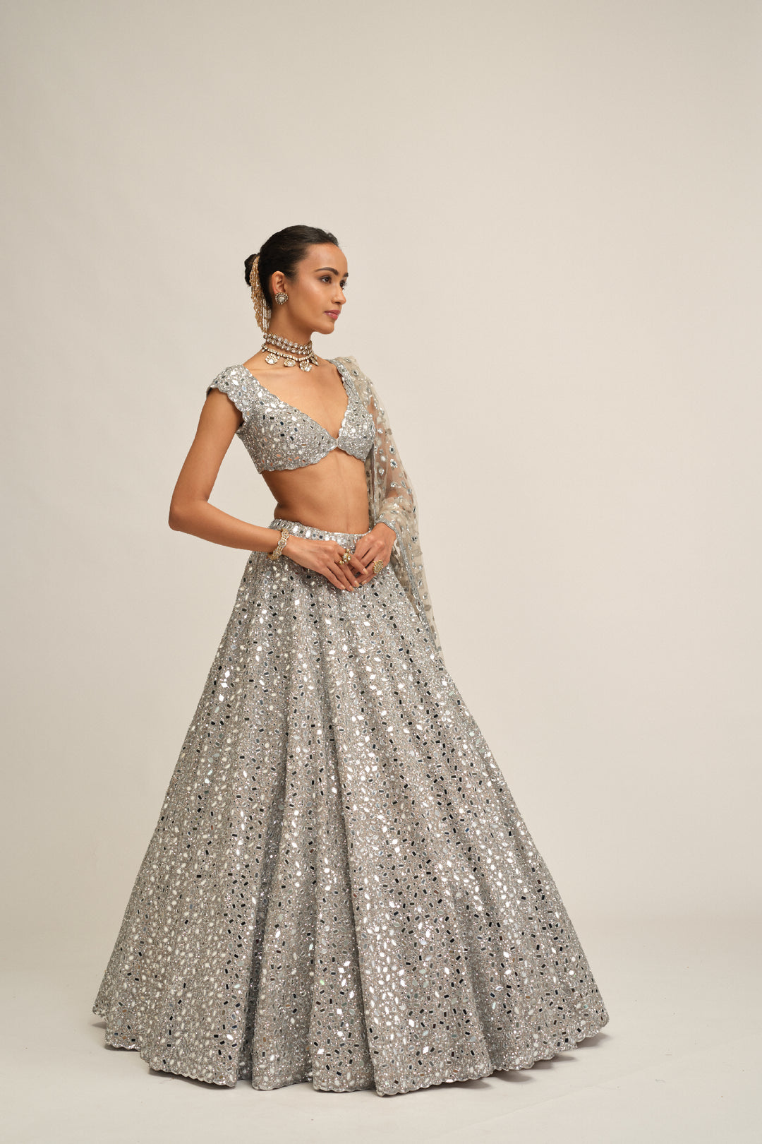 Silver Lehenga Set