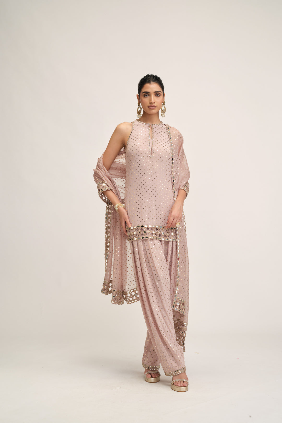 Ash Pink Kurta Salwar Set