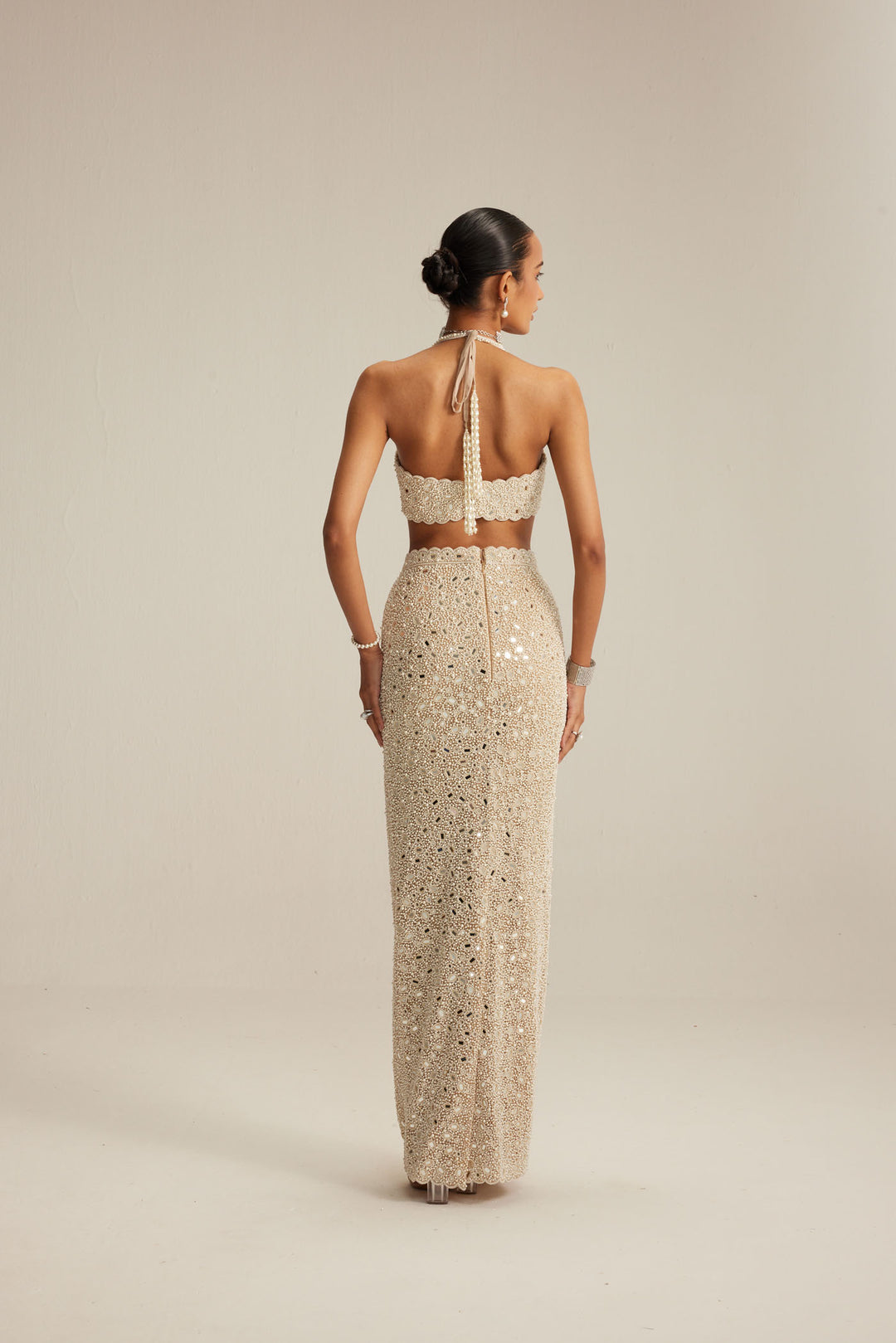 Light Beige Pencil Skirt