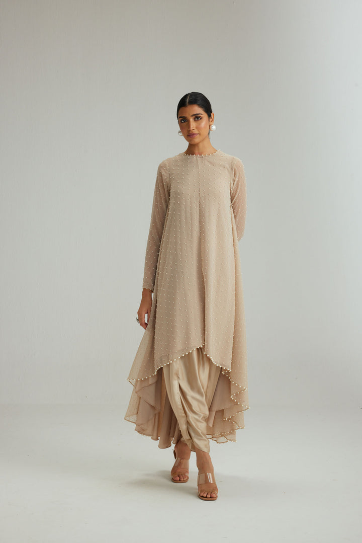 Light Beige Pearl Kurta Set