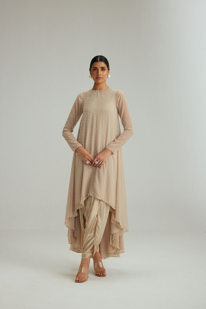 Light Beige Pearl Kurta Set