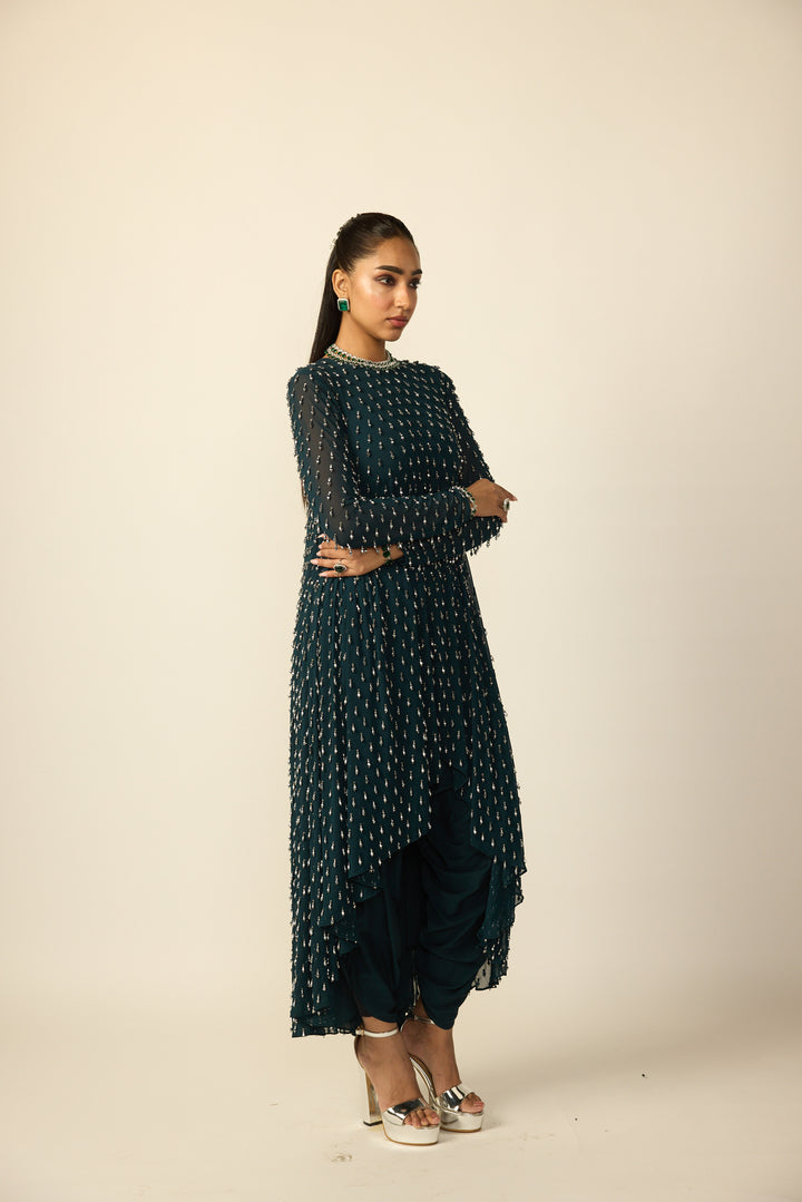 Dark Teal Drop Kurta Set