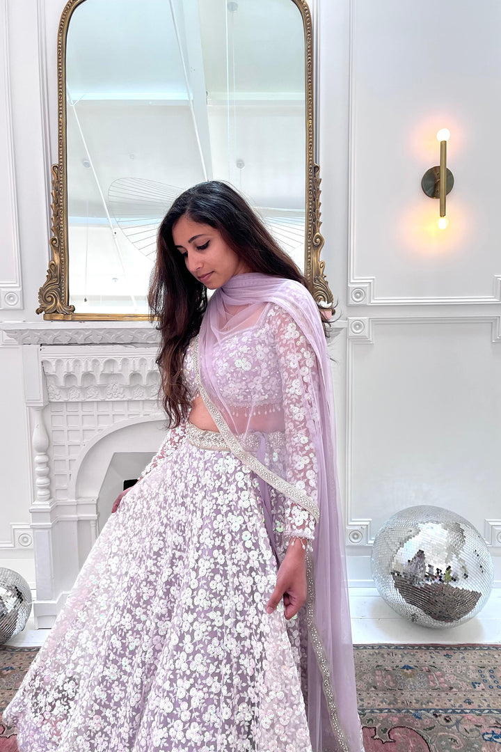 Periwinkle Sequin Work Lehenga Set
