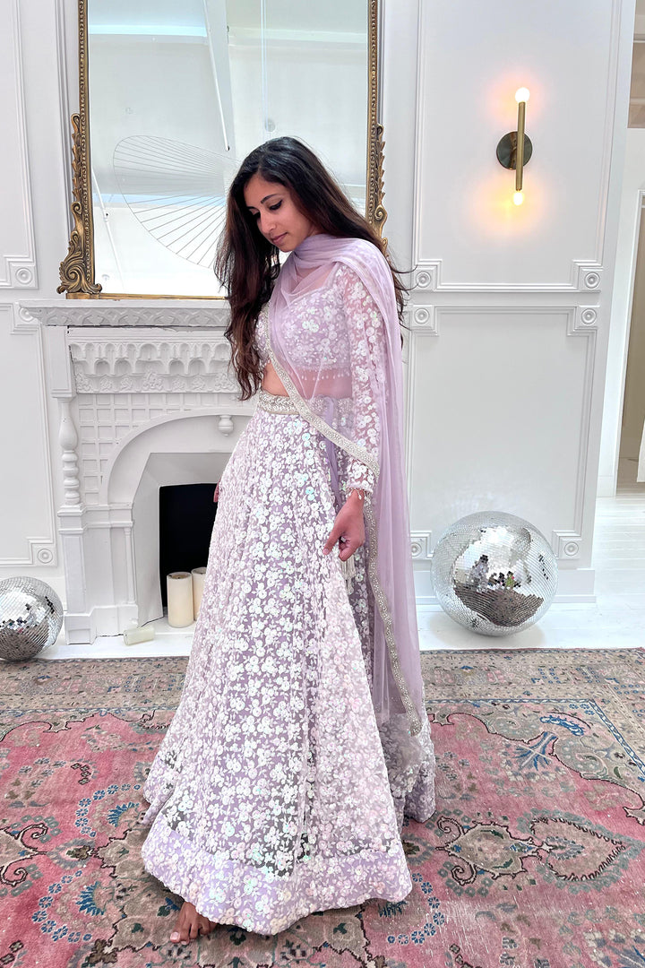 Periwinkle Sequin Work Lehenga Set