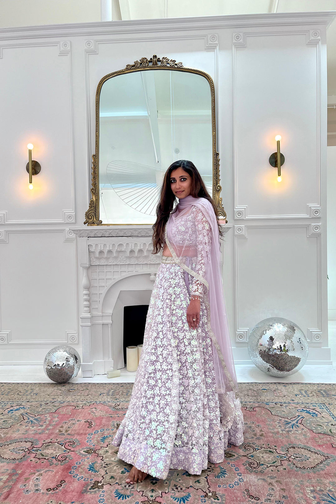 Periwinkle Sequin Work Lehenga Set